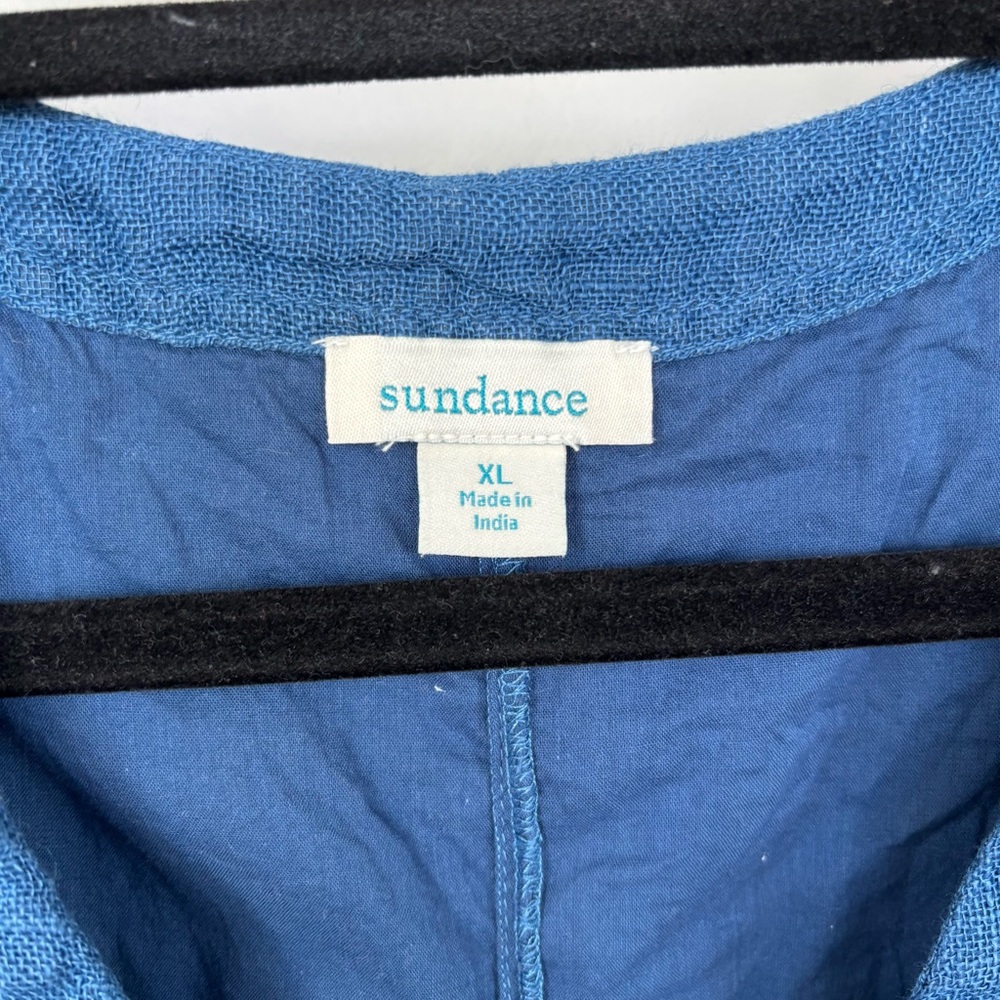 Sundance Indigo Blue Midi Gauze Wrap Dress - Picture 3 of 12